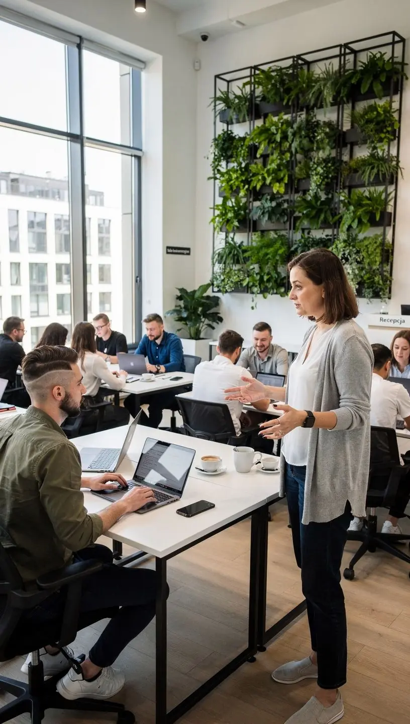 Minimalistyczne wnętrze z wielofunkcyjnymi meblami, pozwalające na oszczędność miejsca i komfort użytkowania
